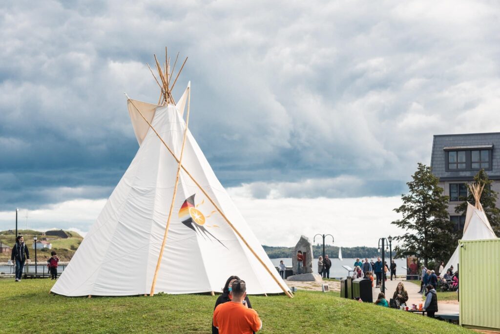 A tipi on the Halifax Waterfront that was part of a Weekend of Reconciliation event in 2022.